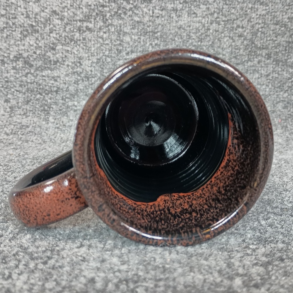 Deneen Pottery Bones Coffee Company Mug Black Brown Drip Glaze Stoneware 2017 - Picture 6 of 7